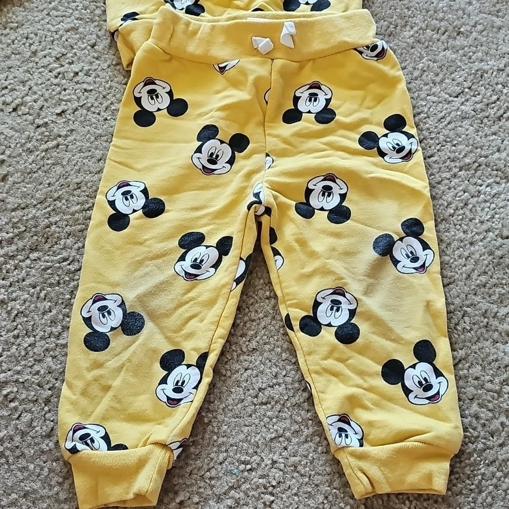 Disney Mickey Mouse Sweatshirt Jogger Set Yellow 12 Months